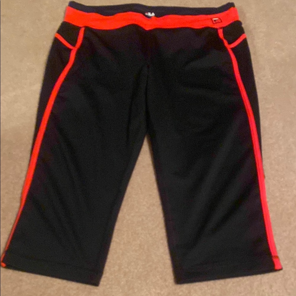 Fila Black and Red Athletic Pants